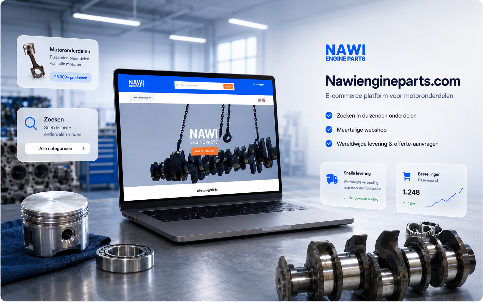 NAWI Engine Parts - meertalige productcatalogus & CMS